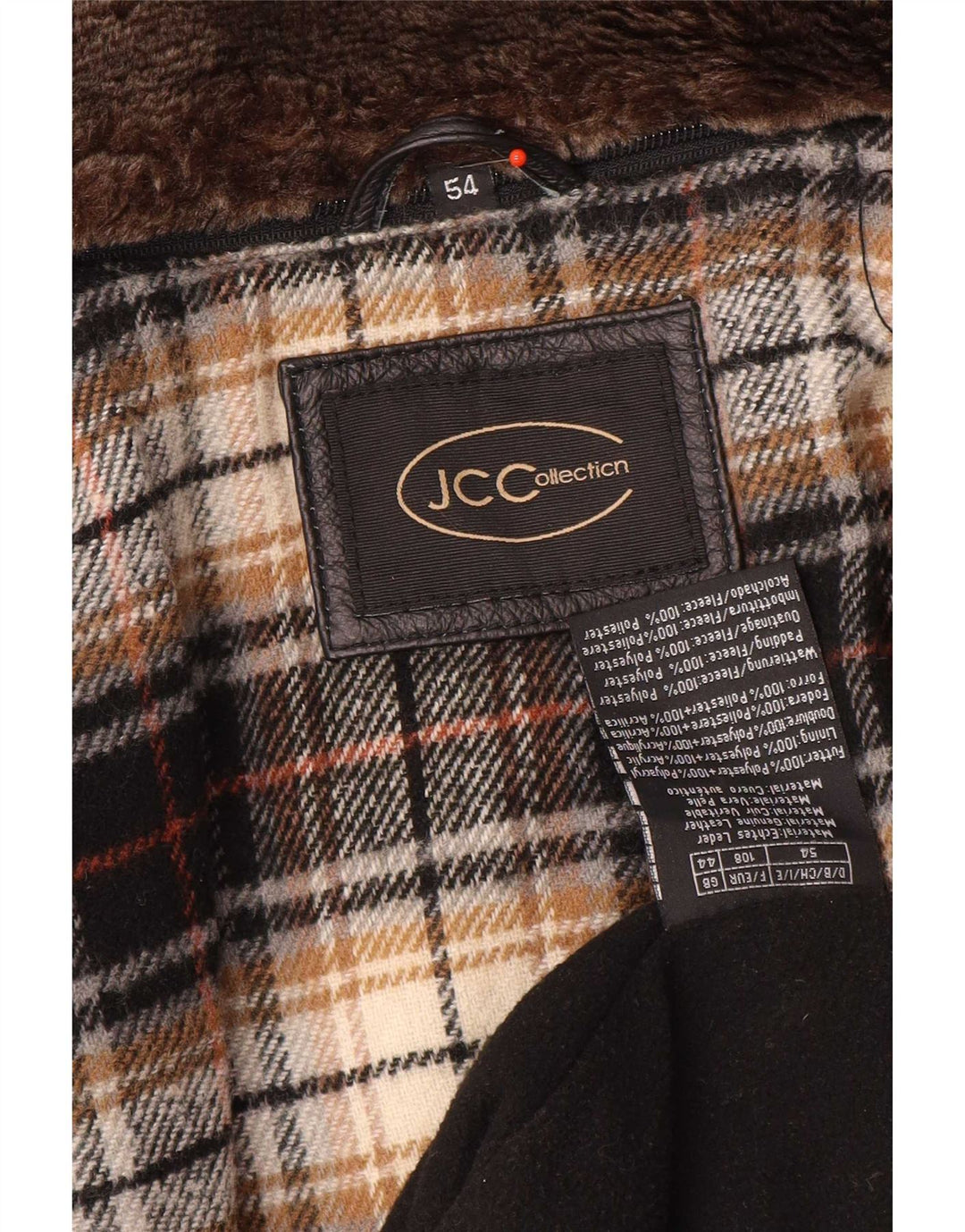 JCC Veste en cuir pour homme IT 54 2XL Noir
