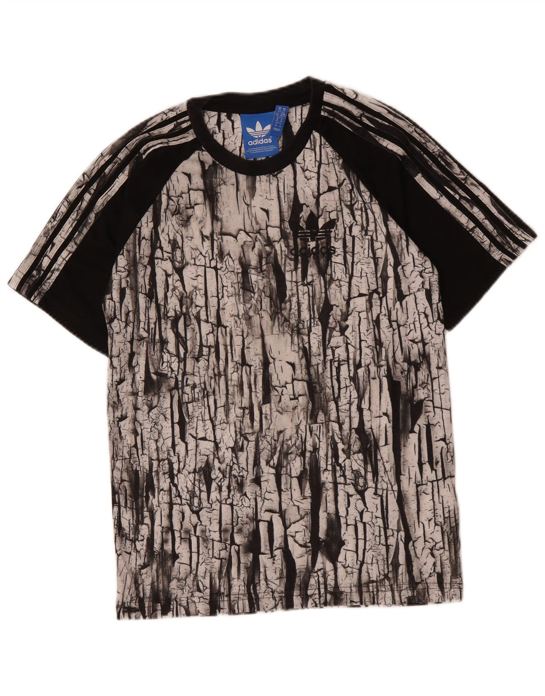 ADIDAS T-shirt graphique à motif abstrait pour hommes XS Noir Polyester