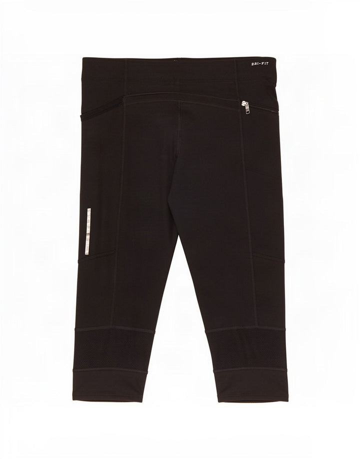 Nike Legging Capri Dri Fit pour femme UK 14 Noir moyen Polyester