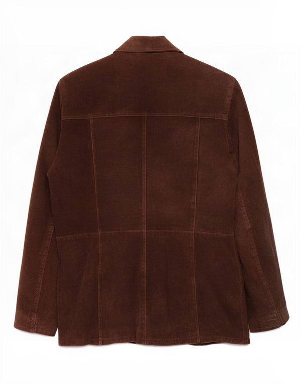 Veste en daim femme vintage UK 18 XL Cuir Marron