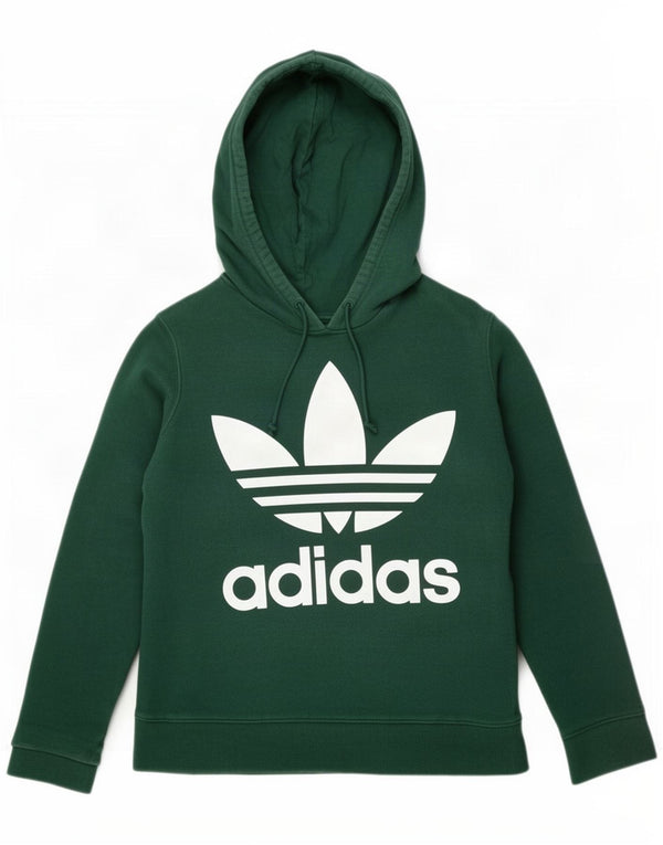 Adidas Pull à capuche graphique pour femme UK 14 Grand coton vert