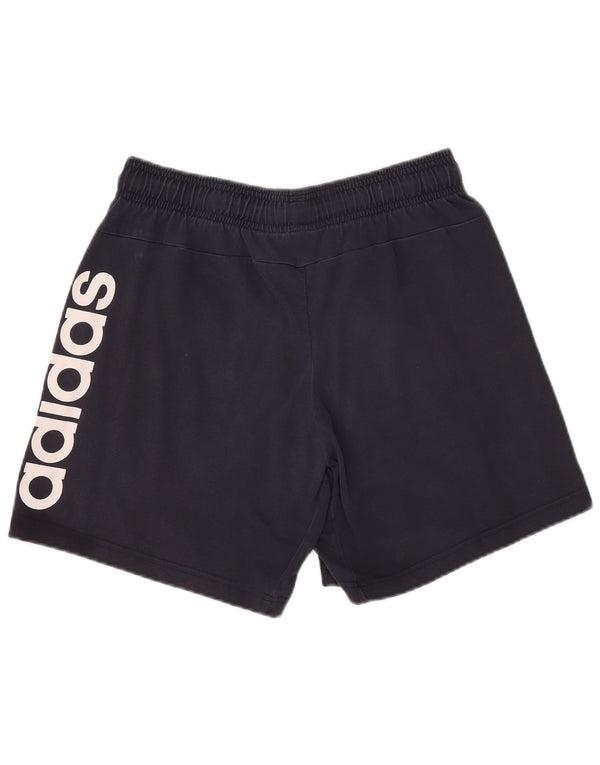 Adidas Short de sport graphique pour homme en coton bleu marine moyen