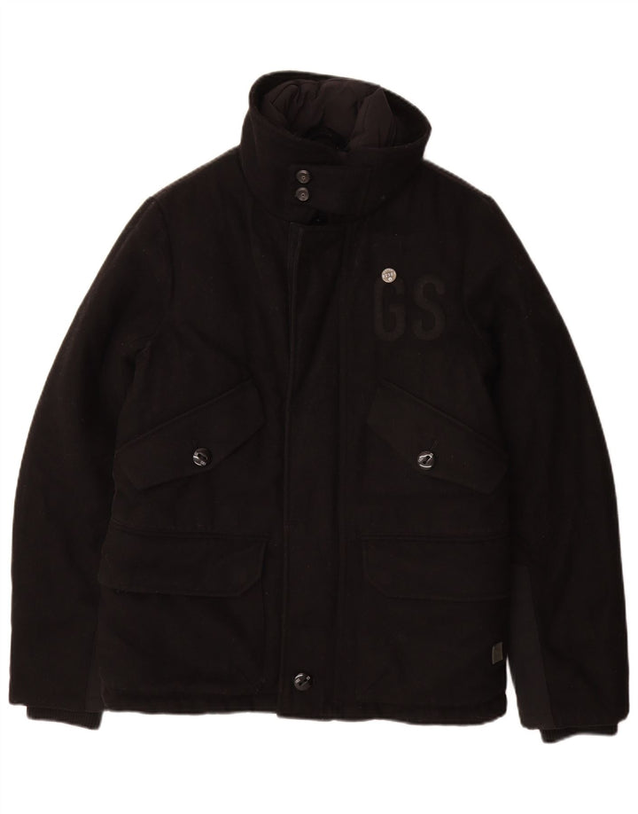 G-Star Veste matelassée graphique pour hommes UK 36 Small Black Wool