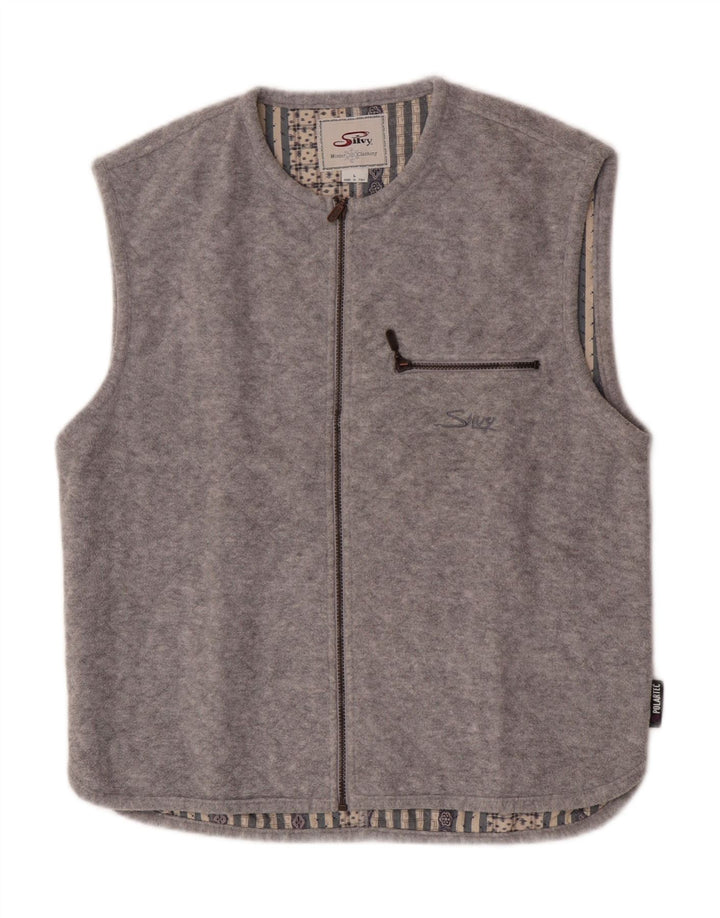 Silvy Gilet polaire pour homme UK 40 Large Gris Polyester