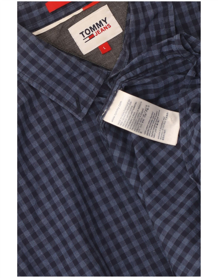 Tommy Hilfiger Chemise coupe classique pour homme en coton vichy bleu marine