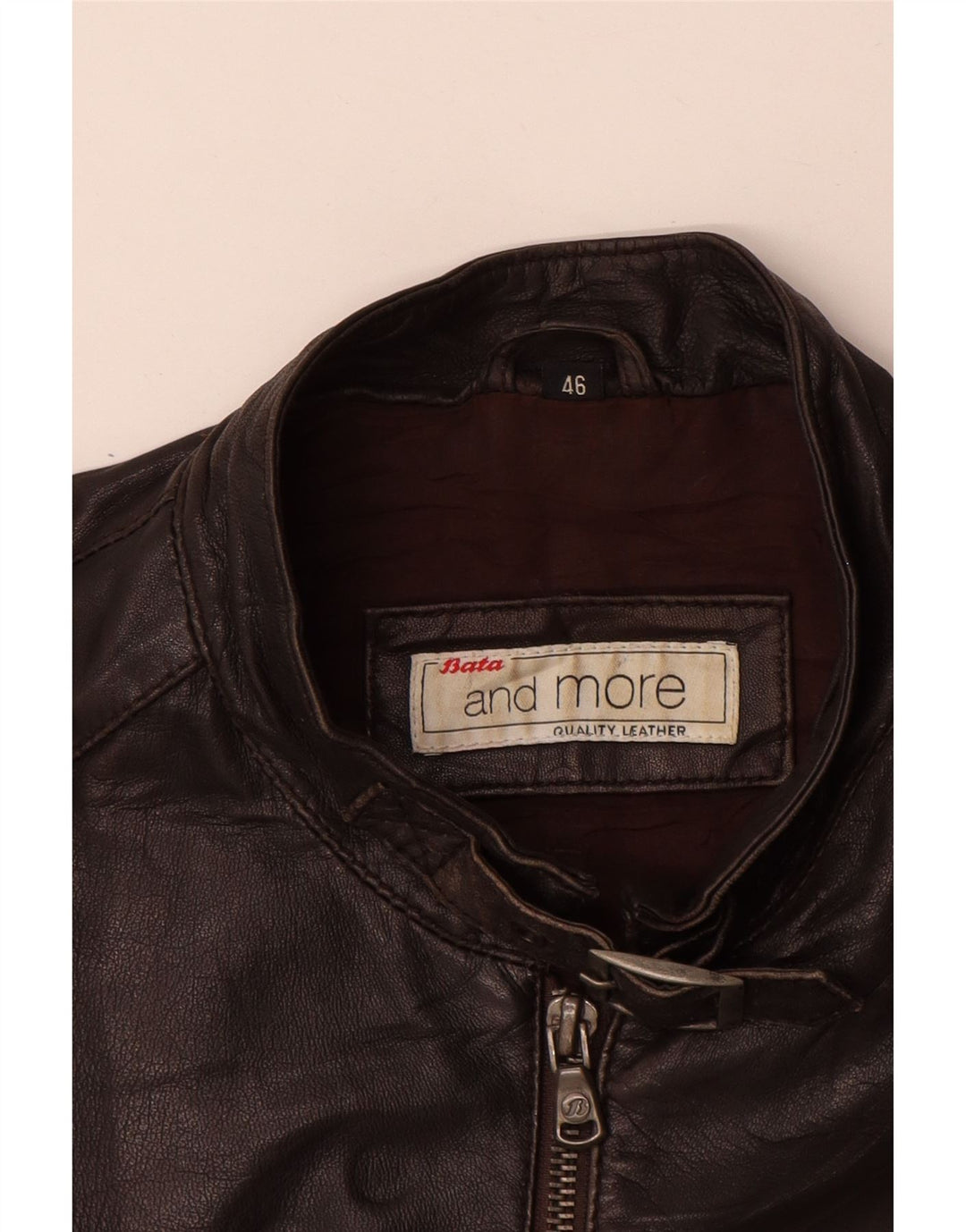Bata and More Veste en cuir pour femme IT 46 Grand cuir marron