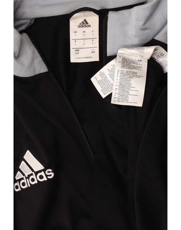 Adidas Veste de survêtement pour homme Large Noir Colourblock Polyester