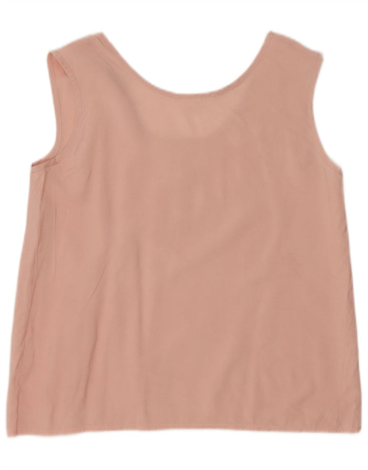 vintage Femme Blouse Sans Manches Top IT 40 Petite Viscose Rose