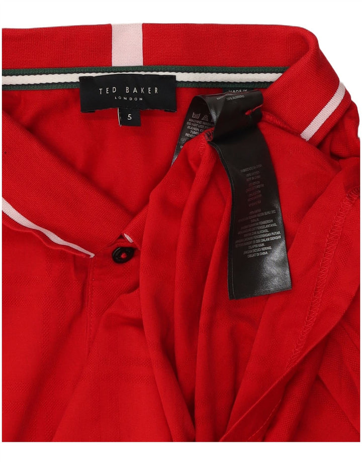 Ted Baker Polo Homme Taille 5 XL Rouge Coton
