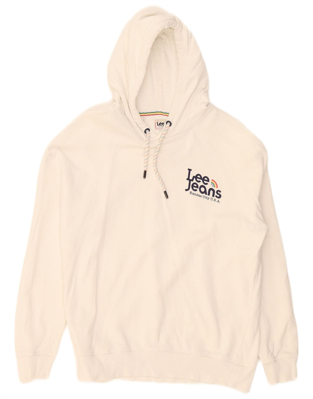 Lee Pull à Capuche Graphique Homme Blanc Petit