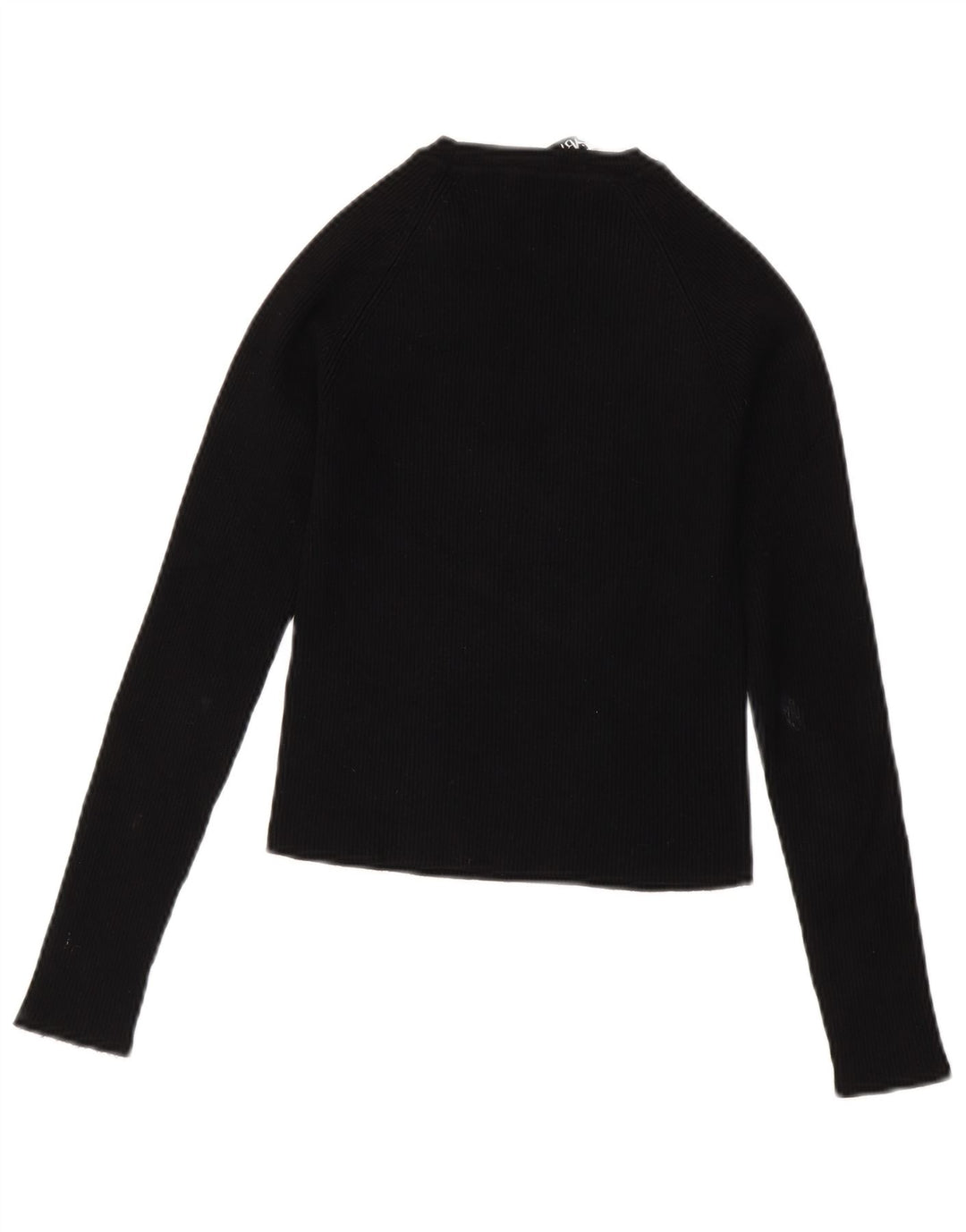 ZARA Pull court à col bateau pour femme UK 8 Small Noir Viscose