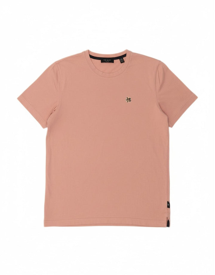 TED BAKER Mens T-Shirt Top Size 2 Small Pink Cotton