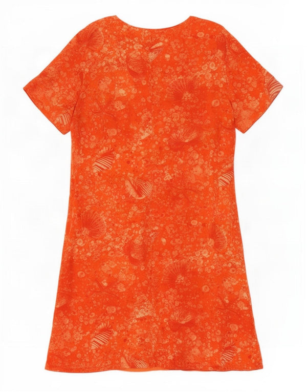 ELENA MIRO Robe trapèze à motif abstrait pour femme UK 24 4XL Orange Viscose