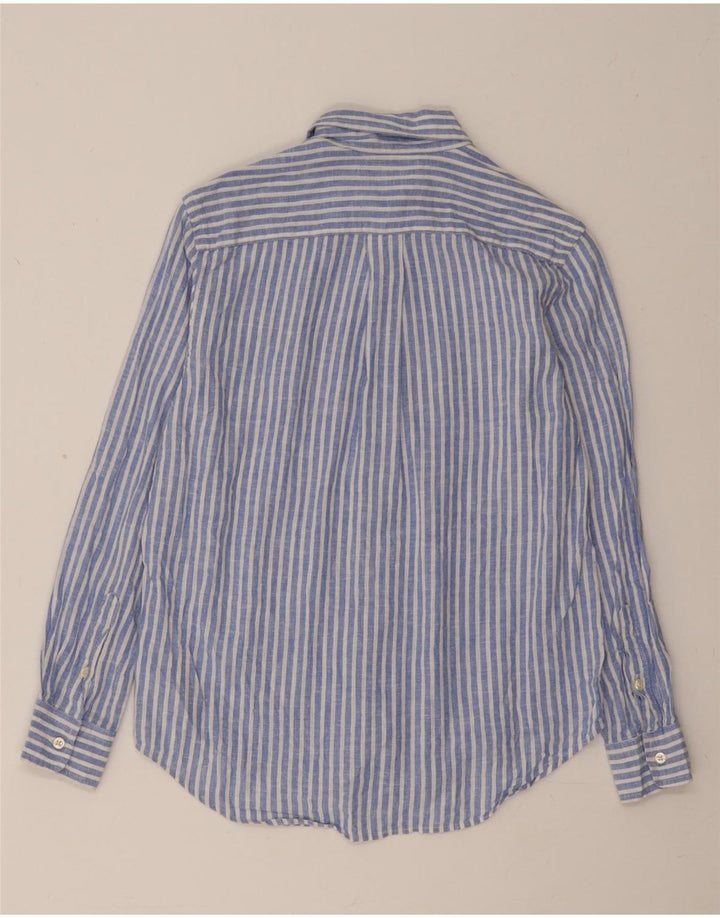 Chemise Ralph Lauren Garçon 10-11 ans Lin Rayé Bleu Moyen