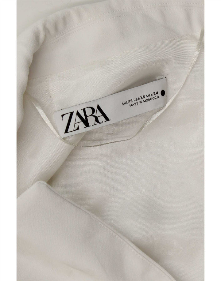 Zara Womens Regular Longline Gilet UK 6 XS Blanc
