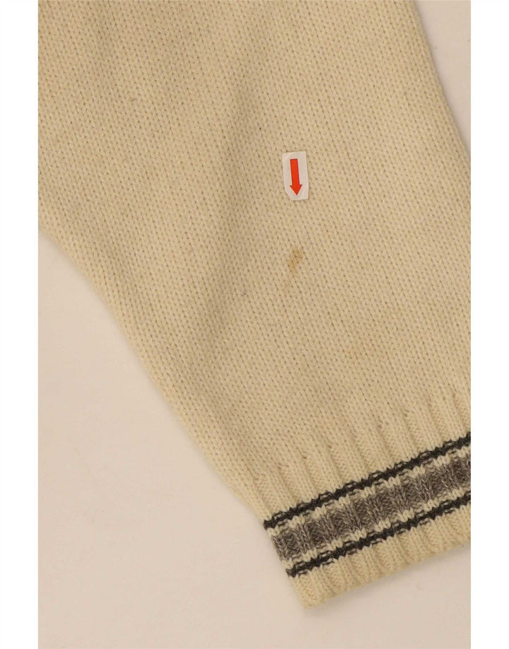 Tobia System Pull col rond homme beige moyen géométrique