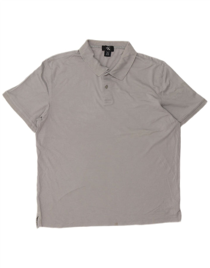 CALVIN KLEIN Polo Homme Large Gris Coton