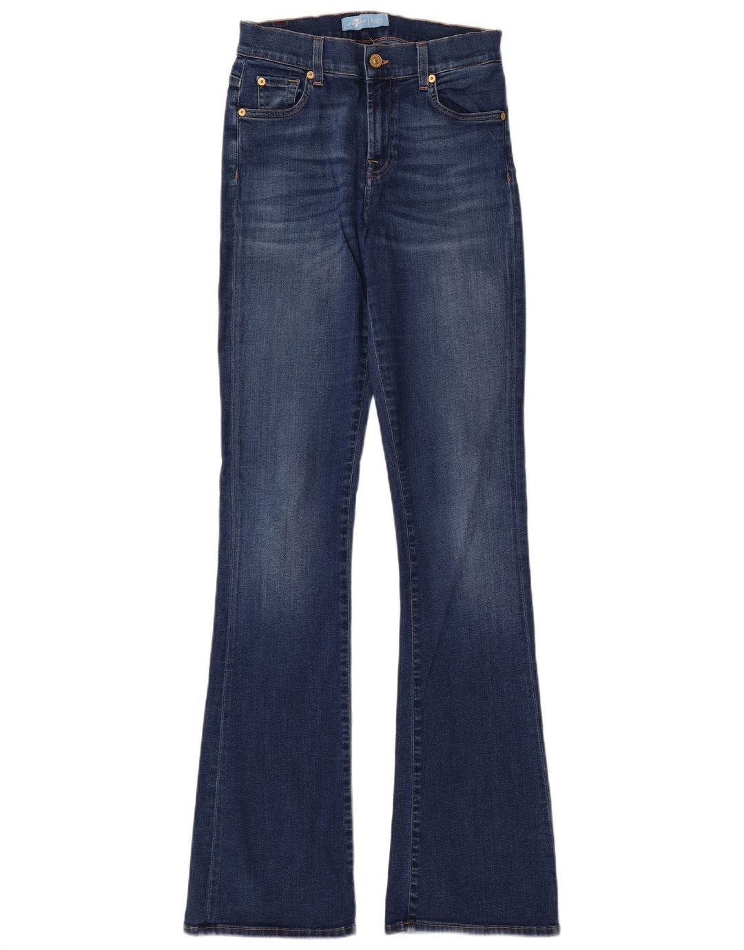 7 FOR ALL MANKIND Jean évasé Femme W26 L35 Bleu Coton