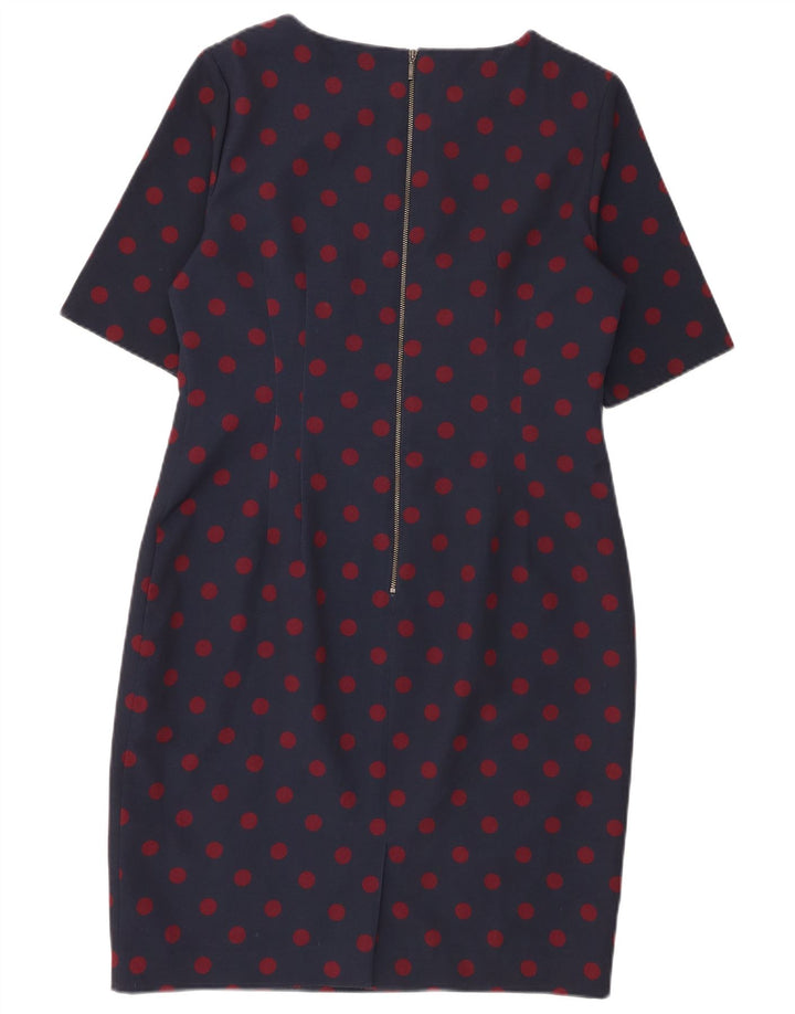 Hobbs Robe fourreau pour femme UK 44 Polyester à pois bleu marine moyen