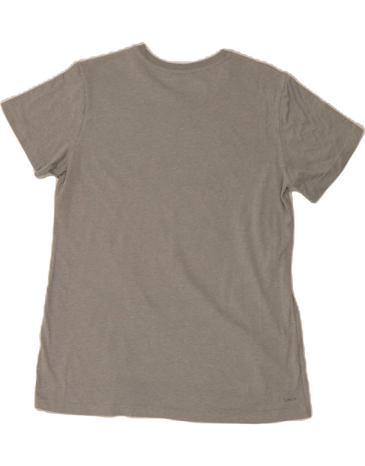 ADIDAS Womens Climalite Graphic T-Shirt Top UK 14 Large Grey Polyester Vintage Adidas and Second-Hand Adidas from Messina Hembry 
