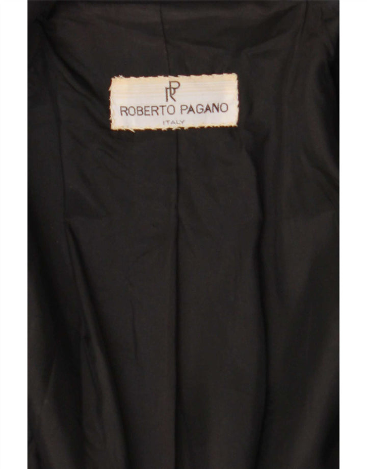 vintage Femmes 1 Bouton Blazer Veste UK 10 Petit Noir