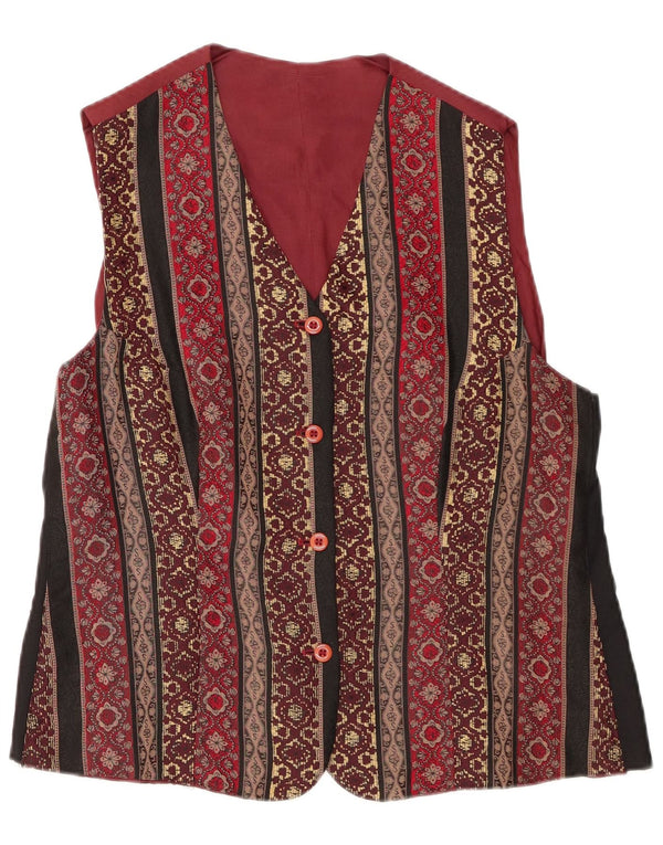 gilet femme vintage UK 16 Grand Bourgogne Paisley