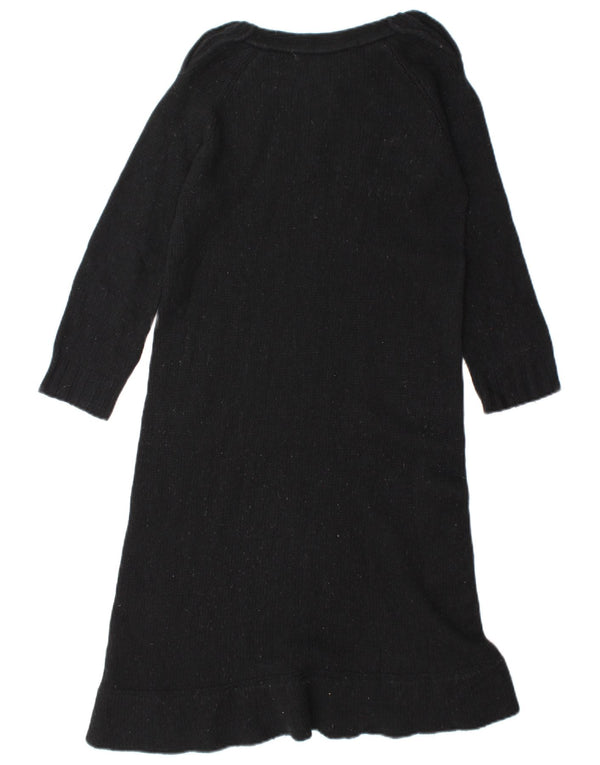 Zara Womens Jumper Dress UK 12 Medium Black Wool