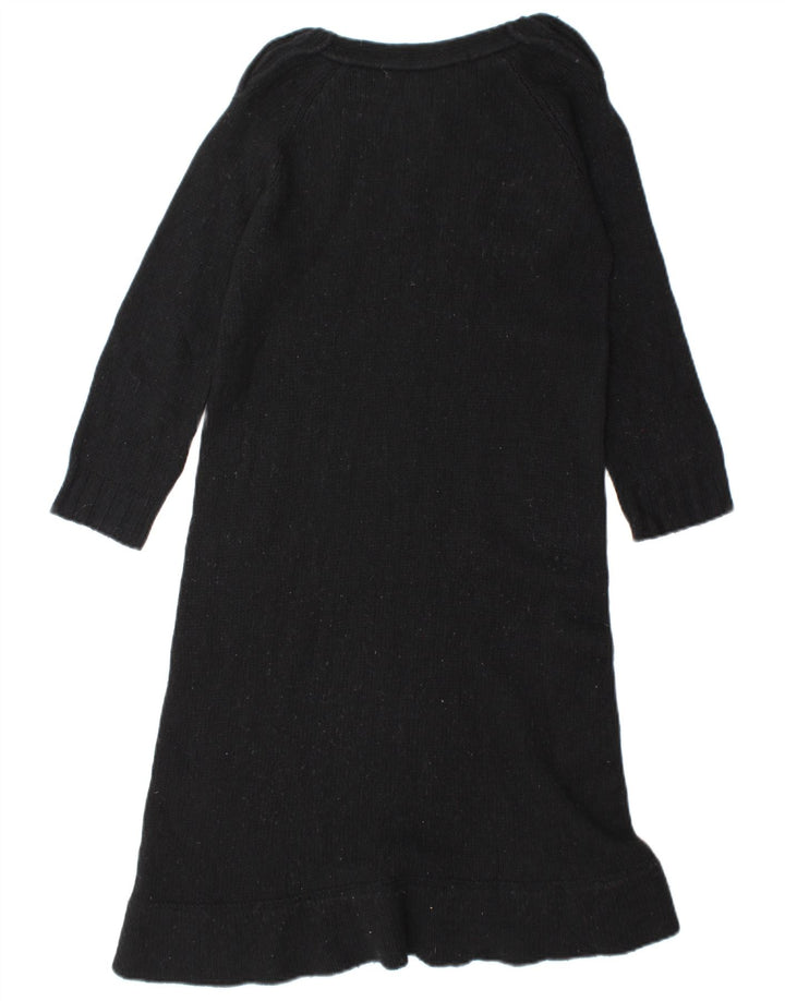 Zara Femme Robe Pull UK 12 Laine Noir Moyen