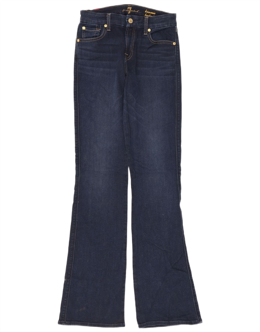 7 For All Mankind Jean Bootcut Femme W26 L33 Bleu Marine Coton