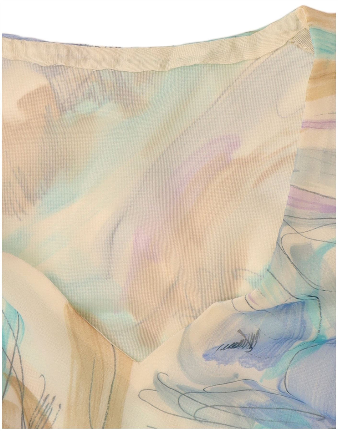 VINTAGE Robe Maxi à Motif Abstrait pour Femme UK 12 Bleu Moyen