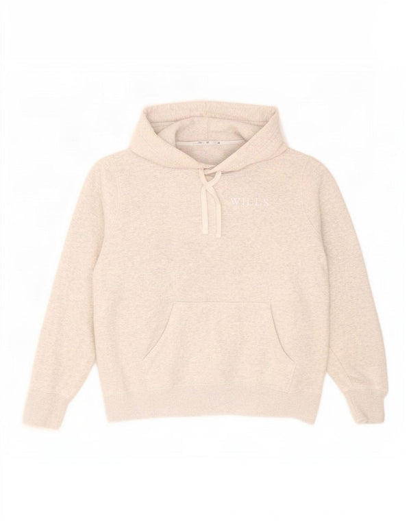 Jack Wills Pull à capuche surdimensionné pour femme UK 10 Petit coton moucheté gris
