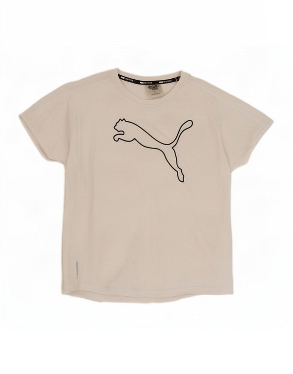 Puma T-shirt graphique pour femme UK 16 Large Blanc Polyester