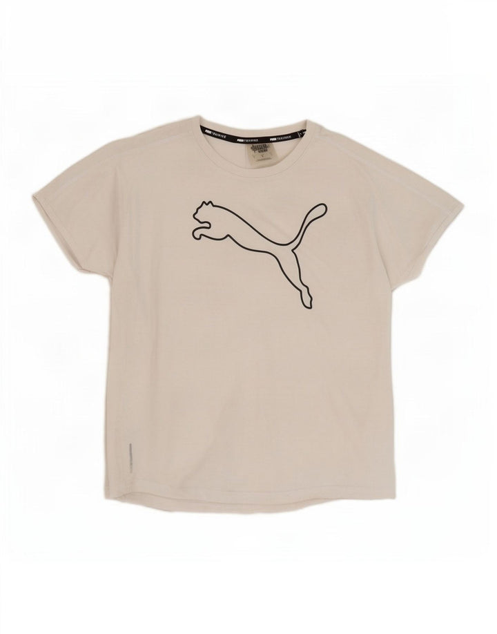 Puma T-shirt graphique pour femme UK 16 Large Blanc Polyester