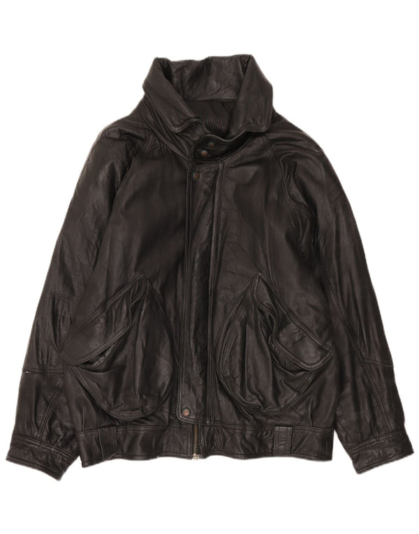 Veste en cuir homme vintage UK 42 XL Cuir noir