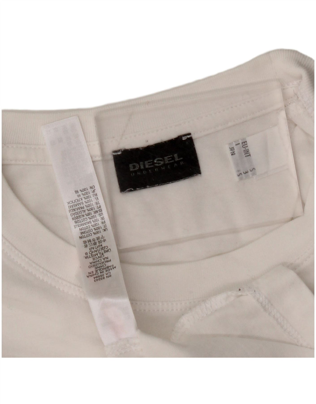 DIESEL T-Shirt Graphique Homme Petit Blanc Coton