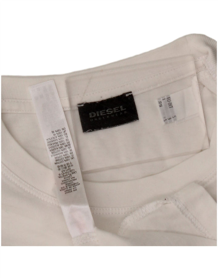 DIESEL T-Shirt Graphique Homme Petit Blanc Coton