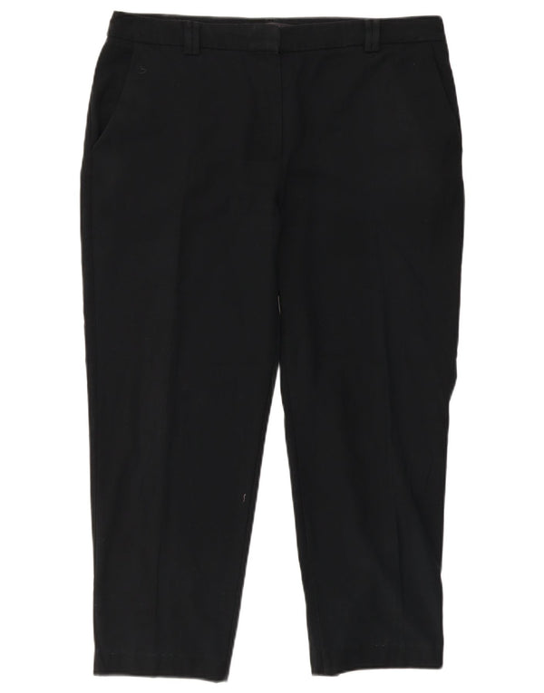 Marks & Spencer Pantalon chino droit pour femme UK 14 Large W36 L26 Noir