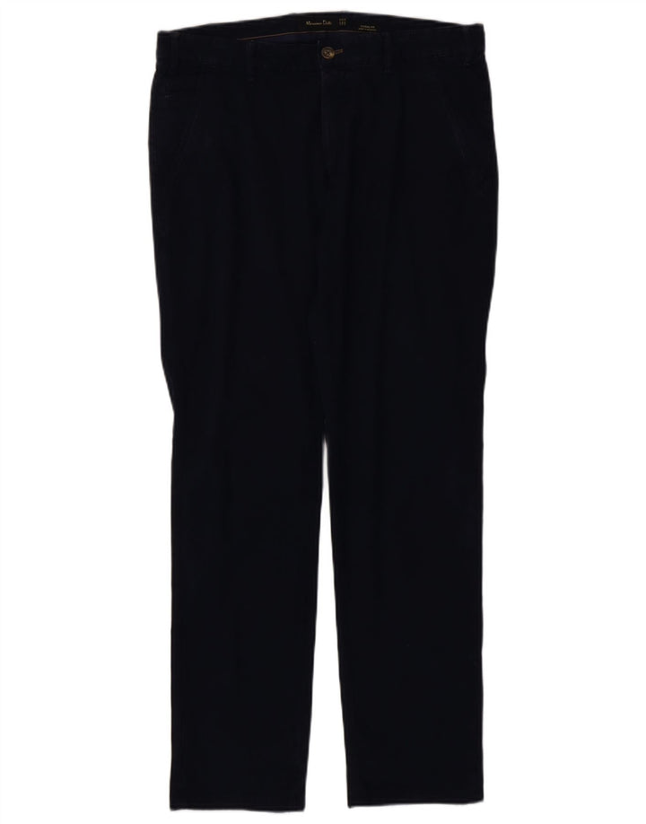 MASSIMO DUTTI Pantalon chino coupe décontractée pour homme EU 42 Large W32 L32 Bleu marine