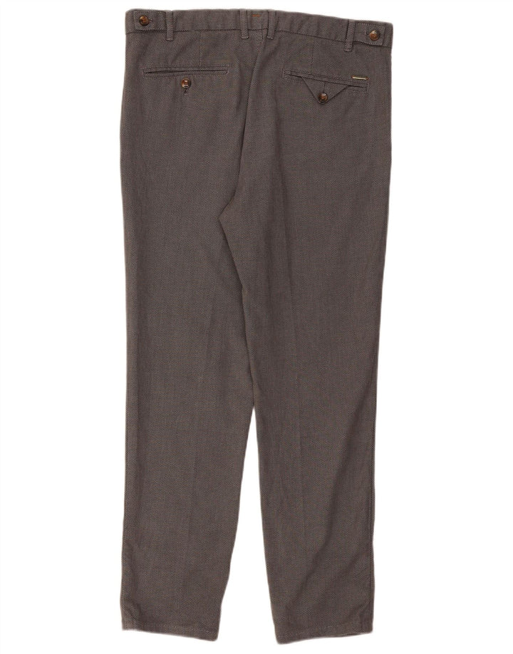 ZARA Pantalon de costume slim pour homme EU 42 Large W32 L28 Gris Pied-de-poule