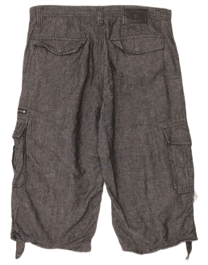 Guess Short Cargo W30 Homme Lin Gris Moyen