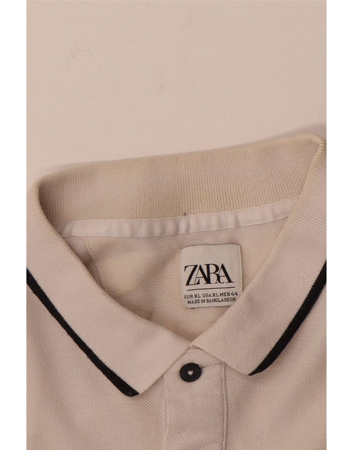 Zara Polo Homme XL Blanc Colorblock