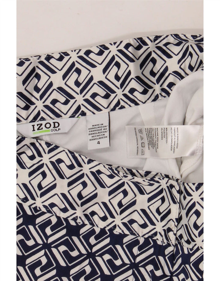 IZOD Mini jupe femme US 4 Small W30 bleu marine géométrique polyester