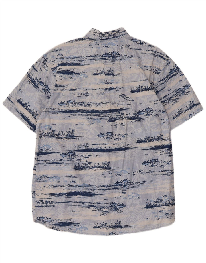 Columbia Chemise à Manches Courtes Abstract Pattern Homme Bleu Moyen Coton