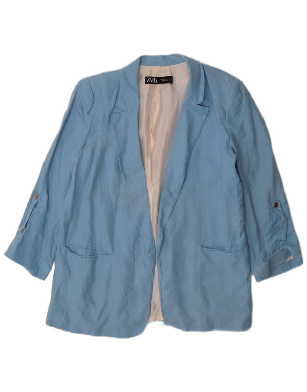 Zara Veste Blazer Ouverte Femme UK 18 XL Bleu