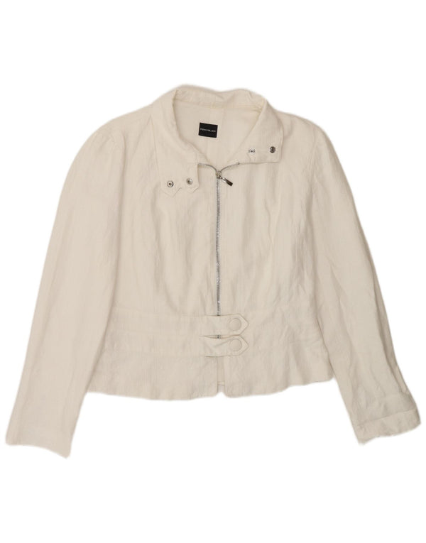 Penny Black Veste blazer zippée pour femme UK 12 Blanc moyen