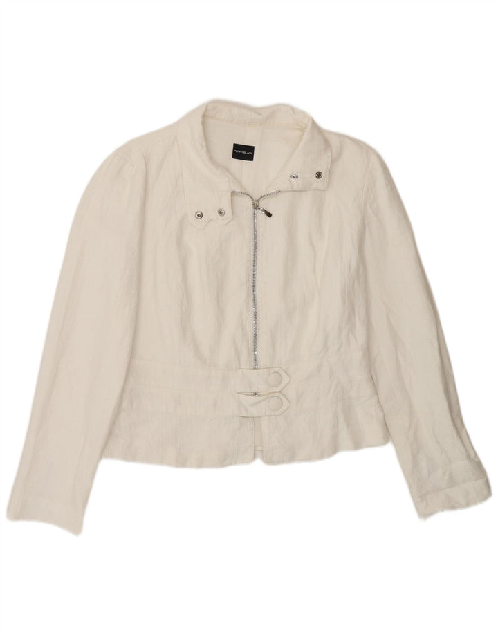 Penny Black Veste blazer zippée pour femme UK 12 Blanc moyen