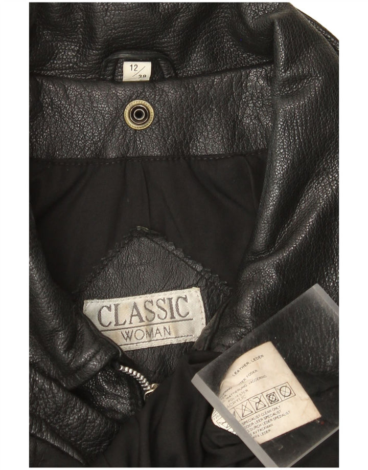Veste en cuir femme CLASSIC UK 12 cuir noir moyen