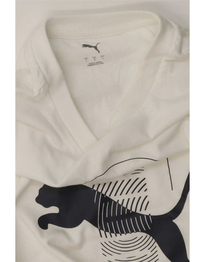 Puma T-Shirt Graphique Homme Blanc Taille L
