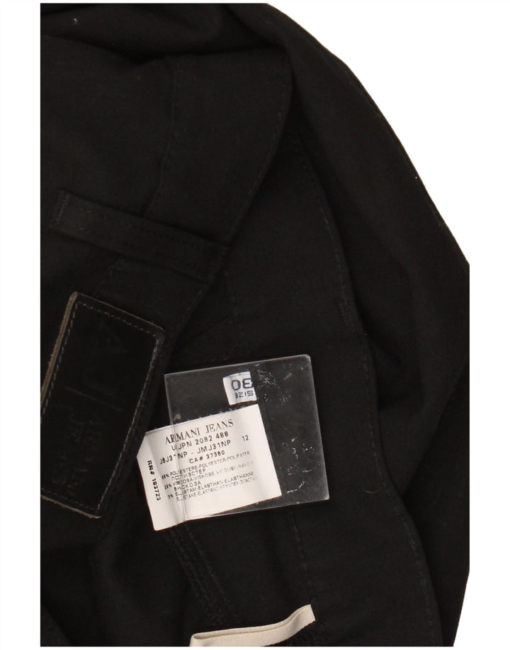 Armani Pantalon décontracté slim pour femme W30 L30 Noir Polyester