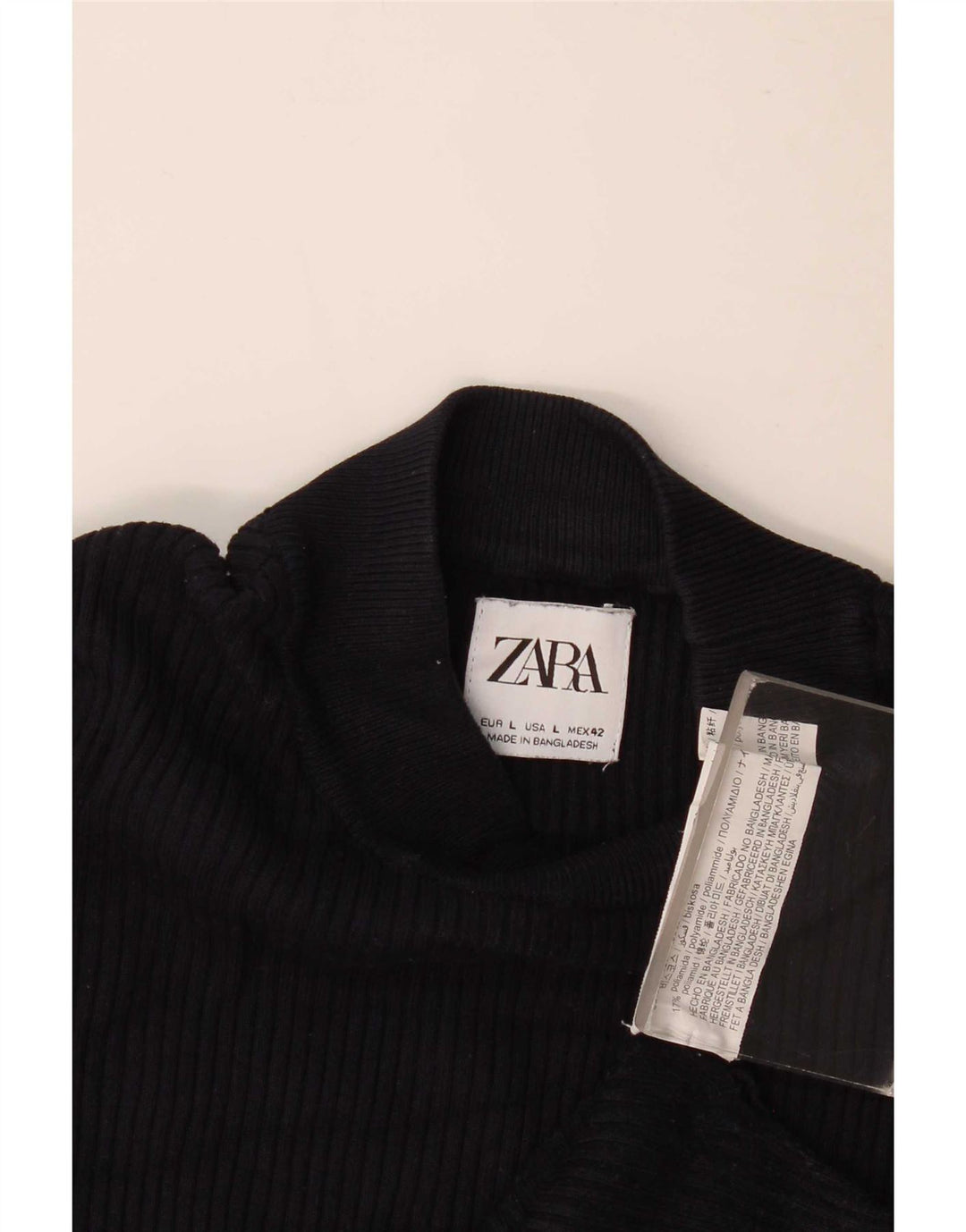 Zara Homme Top Manches Longues Large Bleu Marine Viscose
